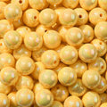 16mm Acrylic Bead 100pcs AB Cream Yellow Color Acrylic Bead Chunk Bubblegum Beads for DIY Crafting Necklace Bracelet Jewelry Making Keychain (Cream Yellow) - color: cream yellow