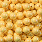 16mm Acrylic Bead 100pcs AB Cream Yellow Color Acrylic Bead Chunk Bubblegum Beads for DIY Crafting Necklace Bracelet Jewelry Making Keychain (Cream Yellow) - color: cream yellow