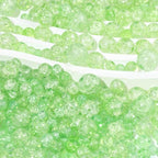 1 Box 450PCS 4/6/8/10MM Light Green Crackle Glass Beads with Holes Round Crack Smooth Patrick Sparkle Spacer Loose Bead Bulk for Jewelry Making Necklace Bracelet Earrings DIY Craft Supply - color: Green