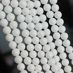 MJDCB 7A Natural Deep Sea White Shells Round Stone Beads for Jewelry Making DIY Bracelet Necklace (12mm) - color: Deep Sea White Shells, size: 12mm
