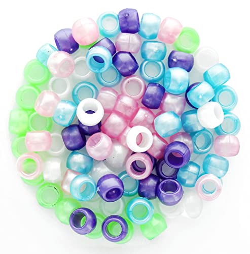 Essentials by Leisure Arts Pony Beads, 6x9mm, Pastel Pearl Mix, 750pc – Bracelet Making Kit for Jewelry and Kandi Crafts – Bulk Craft Beads for Friendship Bracelets and DIY Projects