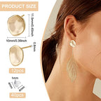BENECREAT 12PCS 18K Gold Plated Earring Studs with Vertical Loops, 40Pcs Plastic Ear Nuts for DIY Jewelry Making - color: Round