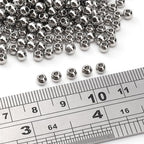 304 Stainless Steel Round Beads 4.0mm 300pcs Spacer Beads for Jewelry DIY Making and Repairing - size: 4.0mm