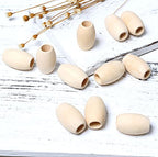 30pc Natural Oval Wood Beads - Unfinished Wooden Spacer Beads (Large) 20mm x 30mm, 8mm Hole for Jewelry Making - color: 30x20mm, Natural#30pcs