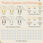 Cridoz 960PCS Earrings Making Supplies Kit with 240PCS Earring Hooks, 420PCS Jump Rings and 300PCS Earring Backs for Earring Making and Repair (Multicolors) - color: Multicolors