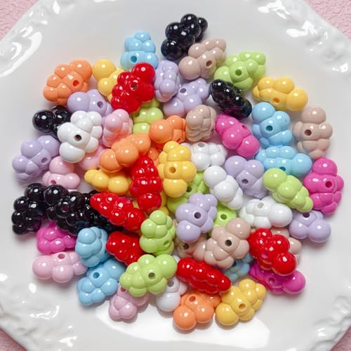 30PCS Large Acrylic Cloud Beads for Pens, 25MM Colorful Cloud Beads for Keychain Jewelry Bracelet Making Focal Bead for Pen Making Crafts DIY Projects - color: Cloud Beads
