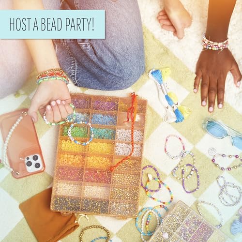 STMT D.I.Y. Rainbow Bead Case, Includes Over 500 Jewelry Making Supplies, Including Cute Beads for Jewelry Making, Bracelet Charms, Storage Case, Friendship Bracelet Kit, Teen Girl Gifts - style: Rainbow