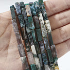 BEADIA Natural Indian Agate Tube Beads 13x4mm 30pcs Rectangle Loose Semi Gemstone Beads for Jewelry Making Design - color: Indian Agate Rectangle