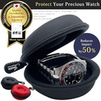 Watch Travel Case, Shock-Tested Single Watch Case for Wristwatches & Smart Watches, Black - color: Black