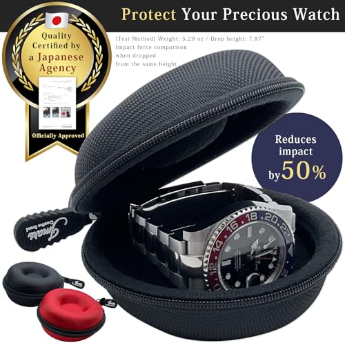 Watch Travel Case, Shock-Tested Single Watch Case for Wristwatches & Smart Watches, Black - color: Black