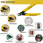 Flush Wire Cutter, 10PACK Precision Diagonal Cutting Pliers Small Wire Cutter Nippers for Electronics Wires Jewelry Screws (5 Inch Size) - style: yellow wire cutters x 10