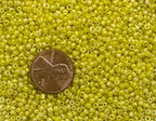 Seed Beads Size:11/0 50 gr / 1.76 oz (Yellow Opaque Iridescent) - color: Yellow Opaque Iridescent