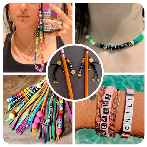 FASHEWELRY 500Pcs Square Vowel Letter Beads 6mm Black Friendship Bracelet Letter Beads A/E/I/O/U Acrylic Cube Initial Alphabet Beads for Necklace Earring Jewelry Making - color: 6mm Vowel Letters