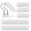 BEADNOVA Fish Hook Earring Hooks 150pcs Earring Findings with Backs for Ear Wire Supplies Ear Post Making DIY (150pcs Silver Earrwires and 150 pcs Backs, Total 300pcs) - color: Silver, size: 150pcs
