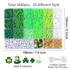 St.Patrick's Day Polymer Clay Beads Bracelet Making kit, 3480pcs 24 Style Cute Fun Beads Charms for Jewelry Necklace Earring Making DIY Accessories for Women Girls - color: C7#St.Patrick's Day
