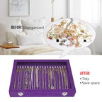 Vicoter Velvet Necklace Display Jewelry Tray 20 Hook Necklace Tray Necklace Pendant Jewelry Tray for Women and Girls - color: Purple, size: 20 Hook