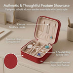 Teacher Jewelry Box, Teacher Appreciation Gifts Mini Jewelry Travel Case, Necklace Earring Ring Display Holder, Birthday Retirement Graduation Thank You Leather Storage for Teachers (A4) - color: A4