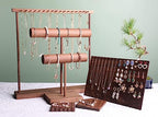 jewellery organizer for women, walnut bracelet holder stand 2 tiers shelf for selling, wooden necklace display stands Tabletop Home Decor【Bracelet organizer-2 tiers】