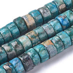 Craftdady 234pcs Heishi Coin Natural African Pyrite Gemstone Beads Flat Round Disc Energy Healing Crystal Stone Loose Beads 6mm for Jewelry Bracelet Necklace Earring, Dark Cyan - color: African Pyrite, Dark Cyan, size: 6mm