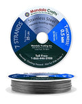 Mandala Crafts 7 Strand Beading Wire for Jewelry Making - 98 FT 24 Gauge Stainless Steel Braided Tiger Tail Wire for Bead Stringing - size: 7 Strands 24 Gauge 0.5MM 98FT
