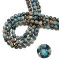 124Pcs (2pcs/Set) 6mm Dark Sky Blue Sea Sediment Jasper Smooth Round Beads Natural Stone Beads AAA Grade Premium Round Gemstone Genuine Real Stone Loose for DIY Bracelet Jewelry String Making