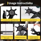 XOOL Round & Oval Leather Hole Punch Set, Upgraded Long Handle Revolving Punch Plier Kit for Belts, Watch Bands, Straps, Dog Collars, Saddles, Shoes, Fabric, DIY Home & Leather Craft Project - style: Pro (Oval & Round)