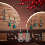 SUNNYCLUE 1 Box DIY Make 10 Pairs Trinity Knot Earring Making Starter Kit Tibetan Style Celtic Knot Links Charms Heart Pendant Turquoise Beads Findings for Women Adults DIY Earring Jewellery Making - color: Celtic Knot Earrings 7