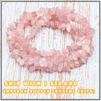 500 pcs Natural Chip Stone Beads, Rose Quartz 5-8 mm Irregular Gemstones Healing Crystal Loose Rocks Bead Hole Drilled for Jewelry Making Bracelet - color: Rose Quartz