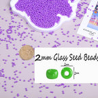 2mm Glass Seed Beads Bulk, Light Purple 12/0 Tiny Round Seed Bead, Small Mini Pony Craft Beads for Bracelet Necklace Wrist Jewelry Making Beading Weaving DIY Crafts Supplies - color: Light Purple