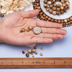 Craftdady 4 Strands Natural Picture Jasper Beads 4mm-8mm Polished Round Healing Energy Gemstone Loose Beads for DIY Bracelets Necklaces Earrings Jewelry Crafts, Total About 230pcs - color: Brown Picture Jasper