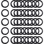 Carabiner Clip 48Pcs Black Metal Key Ring Clip Circle Keychain Rings Bulk Spring O Ring Round Cute Carabiner Spring Snap Hook Key Chain Clips for DIY Keychain Bag Charm Handbag Purse Dog - color: black