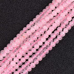 GEM-Inside Rose Quartz Gemstone Loose Beads Natural 3mm Round Crystal Energy Stone Power for Jewelry Making 15" - color: Rose Quartz, size: 3mm