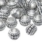 BronaGrand 100pcs Tibetan Antique Silver Large Hole Spacer Beads Alloy European Rondelle Beads Spacers Loose Spacers Jewelry Bead Charms for DIY Jewelry Crafts Making(8×6mm, Hole:4.5mm) - color: Silver16