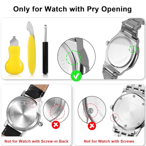 4 PCS Professional Watch Back Removal Tool，Pry Back Case Opener， Battery Replacement Set, Watch Repair Kits