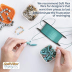 Soft Flex 49 Strand Beading Wire - Medium 0.19 Diameter - 30 Feet Nylon Design Wire - style: Turquoise