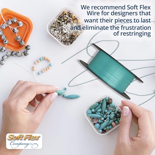 Soft Flex 49 Strand Beading Wire - Medium 0.19 Diameter - 30 Feet Nylon Design Wire - style: Turquoise