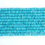 150PCS 2x4mm Natural Blue Turquoise Stone Rondelle Beads Abacus Disk Stone Beads Round Loose Spacer Gemstone Beads for DIY Bracelet Necklace Jewelry Making - color: Blue Turquoise, size: 2x4mm Abacus Disk