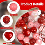 50Pcs Chunky Bubblegum Beads, 20mm Chunky Bubble Gum Beads for DIY Beadable Pens Bracelets Necklaces Pearl Beaded Mother's Day Craft Jewelry Making (Love) - color: Love