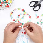 100pcs 10MM Mixed Christmas Beads Polymer Clay Spacer Beads for Women Jewelry Making DIY Bracelet Necklace Accessories Gift (Christmas) - color: Christmas