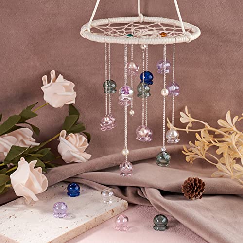 FASHEWELRY 10pcs Handmade Glass Trumpet Flower Beads Colorful Crystal Floral Spacers Bulk for Jewelry Bracelets Earring Craft Making (Clear AB) - color: Clear AB