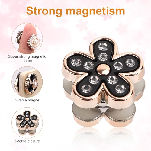 12pcs Magnetic Hijab Pins, Black and White No Snag Hijab Magnets Multipurpose Strong Magnetic Scarf Clip Clasp Buttons Pinless Brooch for Scarves Hats Shirt Collars Shawls Clothing (Style2) - style: Style2
