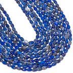 70pcs Natural Lapis Lazuli Stone Beads，4x6mm Egg Shape Loose Gemstone Beads for Jewelry Making Design Earring Necklace - color: lapis lazuli