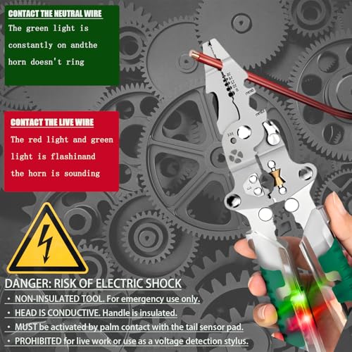 18-in-1 Folding Wire Stripper Pliers – Multifunctional Tool with Voltage Detector, Crimper & Stylus Screwdriver for Cutting, Stripping & Pulling Wires