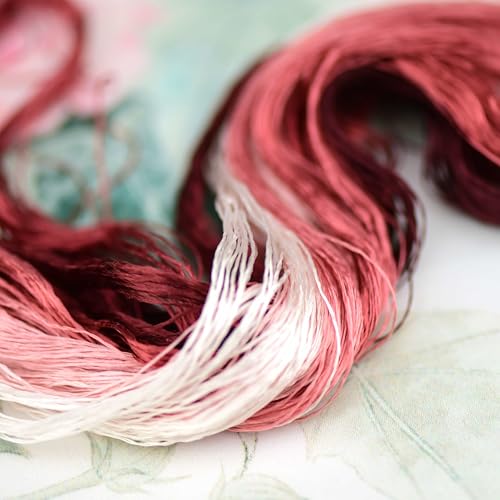 8 Skeins Mulberry Silk Floss Embroidery Thread Floss-Cross Stitch Threads China Silk Woven Jewelry Threads DIY Sewing Kits (13) - color: 13