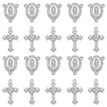 Jiali Q 20 Piece Set Rhinestone Cross Connectors and Pendants for Jewelry Making (Silver) - color: SILVER