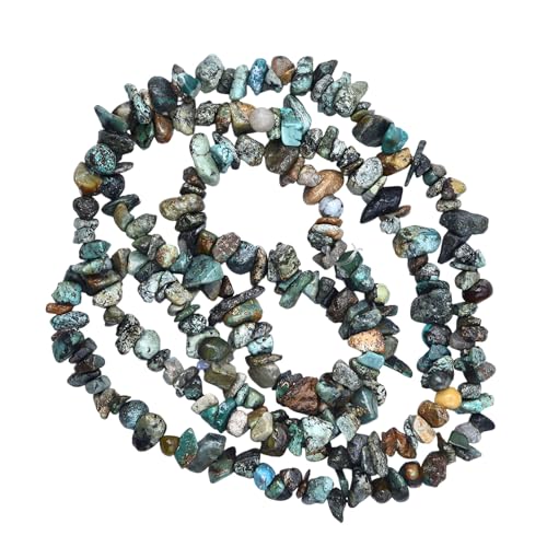HAAMIIQII 5-8mm Natural African Turquoise Chips Beads Genuine Real Irregular Freeform Chip Loose Gemstone Beads Energy Healing Beads for Jewelry Making Strand 30 Inch - color: African Turquoise