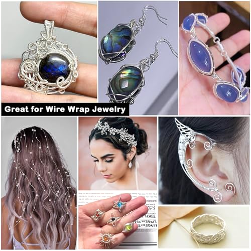 82 Feet Tarnish Resistant Copper Wires 20 Gauge Jewelry Craft Wires Beading Wire for Jewelry Making, Wire Wrapping and Crafting(Silver) - color: 1Silver, size: 20 Gauge