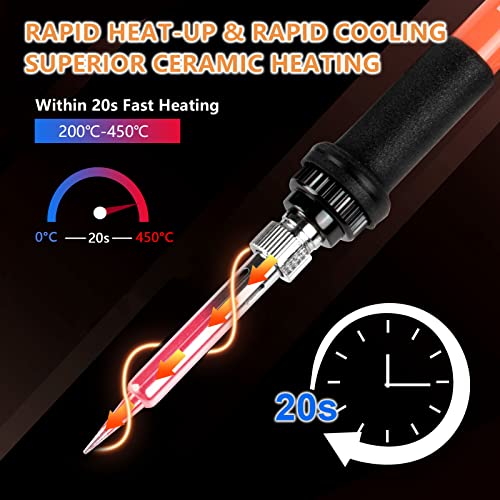 Soldering Iron, 60W 110V Adjustable Temperature Soldering Iron Pen, Portable Welding Tool, Fast Heating, for Electronic Repair, Jewelry, DIY - color: Orange