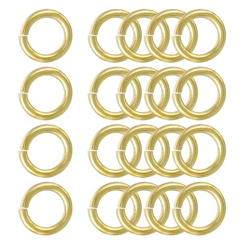 uxcell 20Pcs Open Jump Rings, 18mm/0.71" OD Brass Jump Ring Connectors 3mm Thick O Rings for Necklaces Bracelet Jewelry Making Keychain DIY Craft, Gold Tone - size: 18mmx3mm