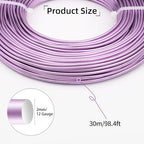 12 Gauge Aluminum Wire 100FT, 2mm Bendable Metal Anodized Aluminum Wire for Sculpting Jewelry Making Crafts Wreath Beading Floral(Pink Purple) - color: Pink Purple